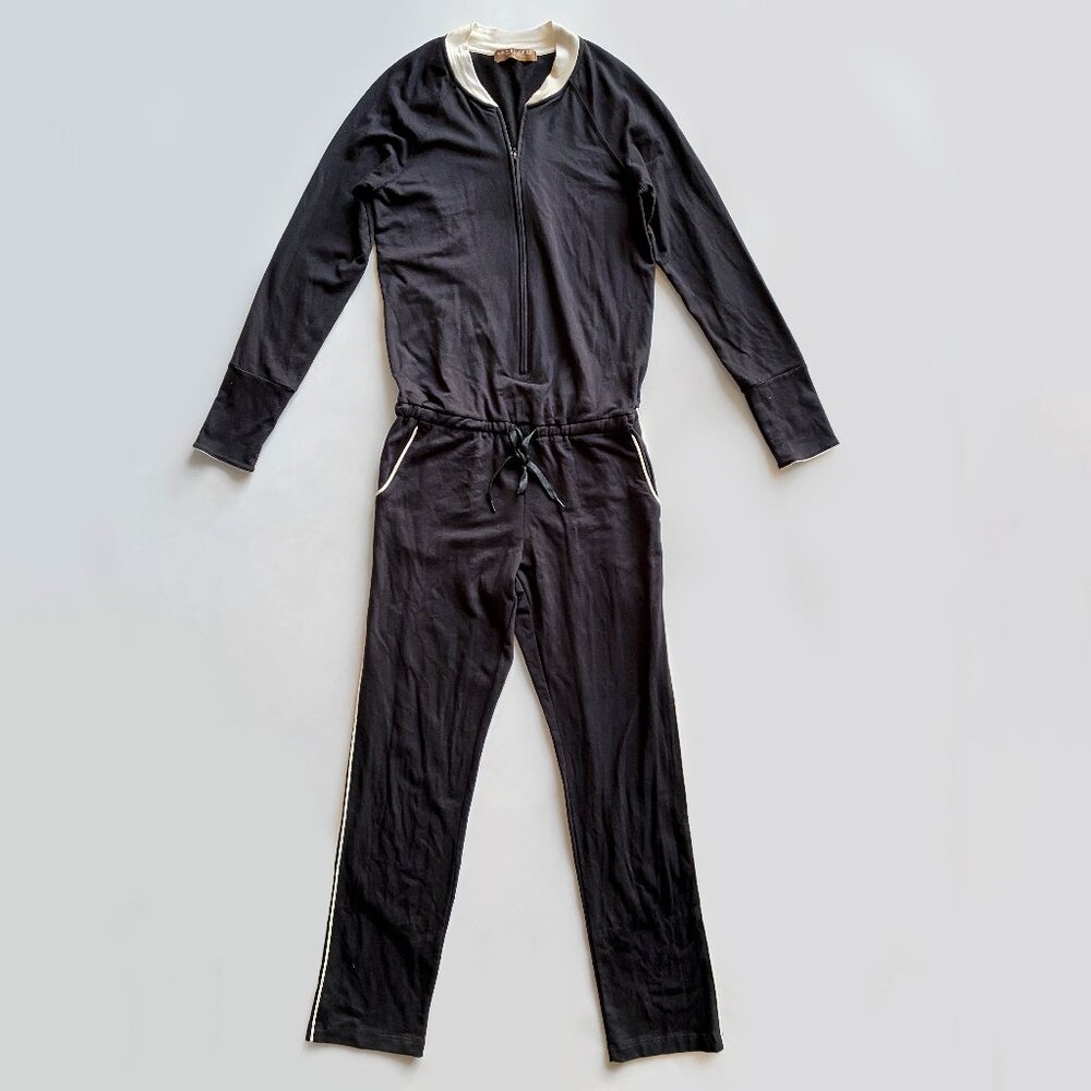 LA Relaxed The Jumpsuit One Piece Lounge Wear Athleisure Black Romper Size M